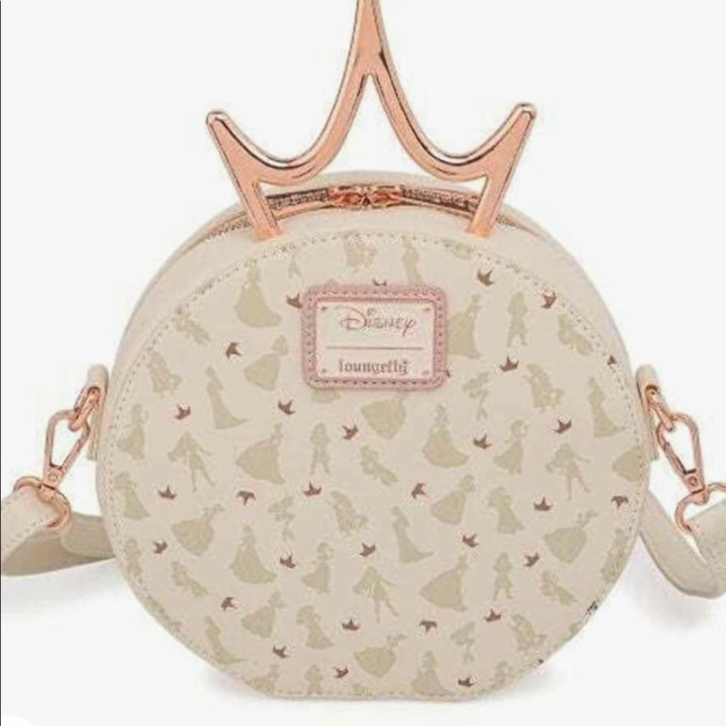 Nwt Loungefly Disney Princess Ultimate Metal Crown Crossbody Purse